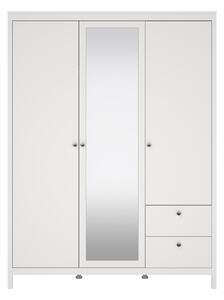 Bílá šatní skříň se zrcadlem 150x199x58 cm Madrid – Tvilum