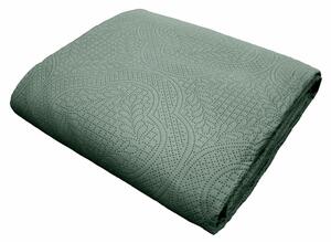 Zelený set přehozu a povlaku na polštář z mikrovlákna 220x240 cm Romane – douceur d'intérieur