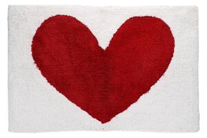 Červená/bílá koupelnová předložka 50x80 cm Heart – Rex London