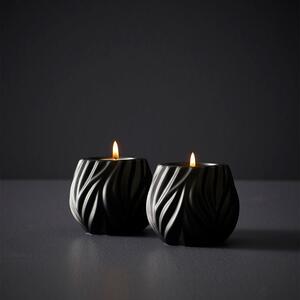 Morsø Porcelánový stojánek na čajovou svíčku Flame (sada 2 ks) Black