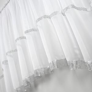 Dekorační krátká záclona se zirkony s řasící páskou FRANCOISE bílá 300x150 cm nebo 400x150 cm MyBestHome Rozměr: 300x150 cm