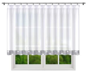 Dekorační krátká záclona se zirkony s řasící páskou MONIQUE bílá 300x120 cm nebo 400x120 cm MyBestHome Rozměr: 400x120 cm