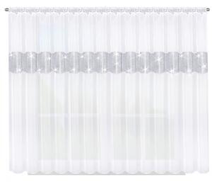 Dekorační krátká záclona se zirkony s řasící páskou DENISE bílá 300x150 cm nebo 400x150 cm MyBestHome Rozměr: 400x150 cm