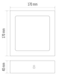 EMOS LED panel 174×174, přisazený stříbrný, 12W neutrální bílá 1539067150