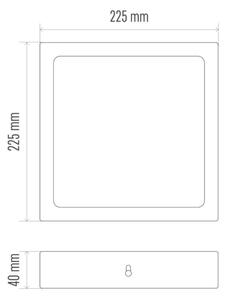 EMOS LED panel 225×225, přisazený bílý, 18W teplá bílá 1539061070