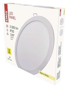 EMOS LED panel 297mm, kruhový vestavný bílý, 24W teplá bílá 1540112410