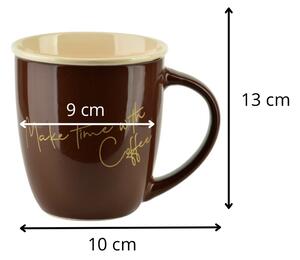 Mondex Porcelánový hrnek HENDIA 330 ml hnědý