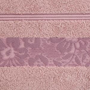 Bavlněný froté ručník s bordurou VIKI 50x90 cm, pudrová růžová, 500 gr Mybesthome Varianta: ručník - 1 kus 50x90 cm