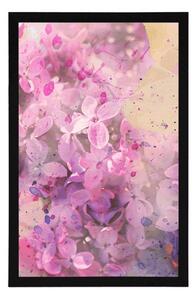 Plakát růžová větvička květin - 20x30 black