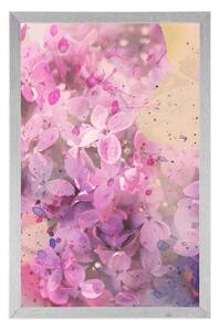 Plakát růžová větvička květin - 20x30 black