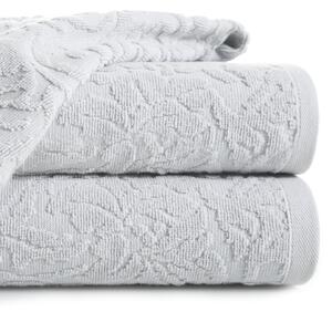 Bavlněný froté ručník se vzorem RAISA 50x90 cm, stříbrná, 450 gr Mybesthome Varianta: ručník - 1 kus 50x90 cm