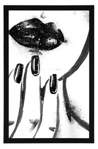 Plakát akvarelový portrét ženy v černobílém provedení - 20x30 black