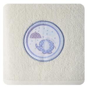 Bavlněný froté ručník s dětským motivem SLŮNĚ II. krémová/modrá 50x90 cm, 500 gr Mybesthome