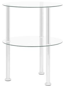 2patrový odkládací stolek průhledný 38 cm tvrzené sklo 322787