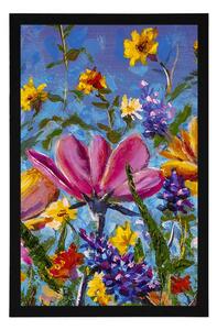 Plakát barevné květiny na louce