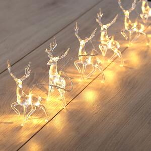 Dekorační světelný řetěz s jeleny 165 cm - 10 úsporných mikro LED