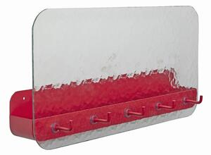 Červený kovový nástěnný věšák s poličkou Shack - Hübsch