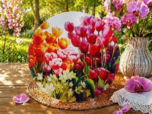 Talíř plechový Barevné tulipány Ø 33 cm 2000328