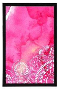 Plakát Mandala růžový akvarel - 40x60 black