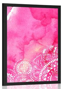 Plakát Mandala růžový akvarel - 40x60 black