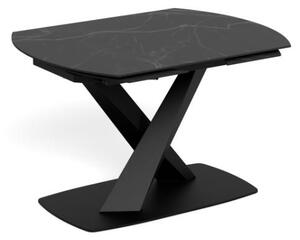 Actona Rozkládací jídelní stůl Morella 120/180 cm černý mramor/černý