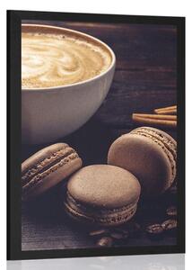 Plakát káva s čokoládovými makronky
