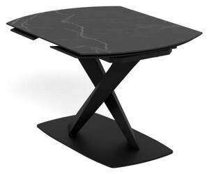 Actona Rozkládací jídelní stůl Morella 120/180 cm černý mramor/černý