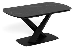 Actona Rozkládací jídelní stůl Morella 160/240 cm černý mramor/černý