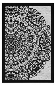 Plakát květinová Mandala v černobílém provedení - 60x90 black