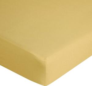 Jersey napínací prostěradlo GOLD mustard/hořčicová, různé rozměry, 100% bavlna, MyBestHome Rozměr prostěradla: na matraci 120x200 cm + 25 cm