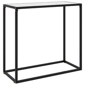 Konzolový stolek bílý 80 x 35 x 75 cm tvrzené sklo 322809