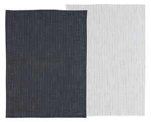 Södahl Kuchyňská utěrka z organické bavlny 50x70 Line Ash/White (2 ks)