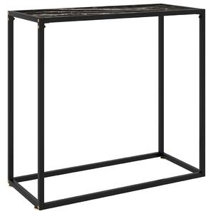 Konzolový stolek černý 80 x 35 x 75 cm tvrzené sklo 322810