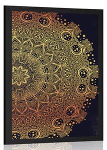 Plakát zlatá orientální Mandala - 60x90 black