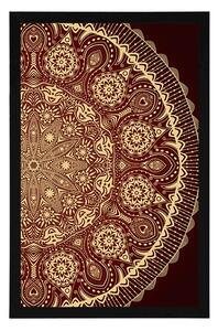 Plakát okrasná Mandala s krajkou v bordó barvě - 40x60 white