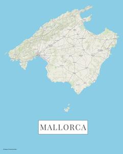Mapa Mallorca color, (30 x 40 cm)