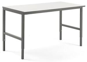 AJ Produkty Pracovní stůl CARGO, 1600x750 mm, bílá laminátová deska, šedý rám