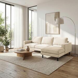 ROHOVÁ SEDAČKA, textil, béžová Livetastic - Sedací soupravy, Online Only
