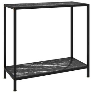 Konzolový stolek černý 80 x 35 x 75 cm tvrzené sklo 322834