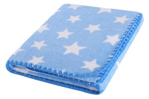 Dětská deka HAPPY STAR modrá s hvězdičkami 80x90 cm Mybesthome