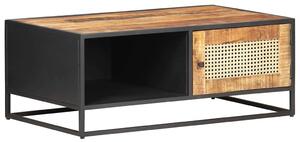 Konferenční stolek 90x50x35 cm hrubý mangovník přírodní rákos 323143