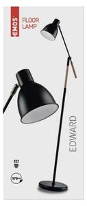 EMOS Stojací lampa EDWARD na žárovku E27, 150cm, černá 1538163000