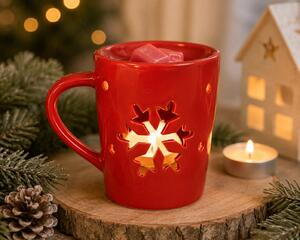 Keramická aroma lampa červená – Vločka 9000381