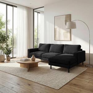 ROHOVÁ SEDAČKA, textil, černá Livetastic - Sedací soupravy, Online Only