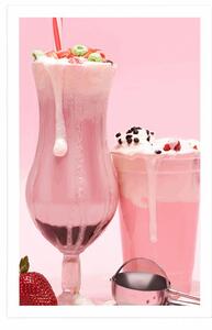 Plakát růžový mléčný koktejl