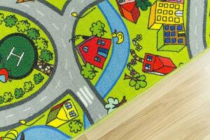Balta Dětský kulatý koberec Uličky 12 zelený Rozměr: průměr 100 cm