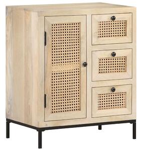 Příborník 60 x 35 x 70 cm masivní mangovník a přírodní rákos 323508