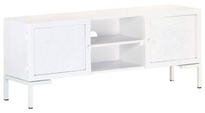 TV stolek bílý 115 x 30 x 46 cm masivní mangovníkové dřevo 323580