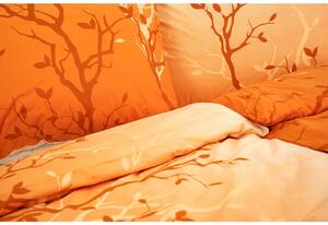 Karoline (Staňková) Ložní povlečení bavlna Karoline stromy oranžové rozměry: 200x200cm + 2x 70x90cm