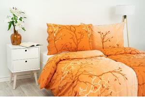 Karoline (Staňková) Ložní povlečení bavlna Karoline stromy oranžové rozměry: 140x200cm + 70x90cm-ZIP